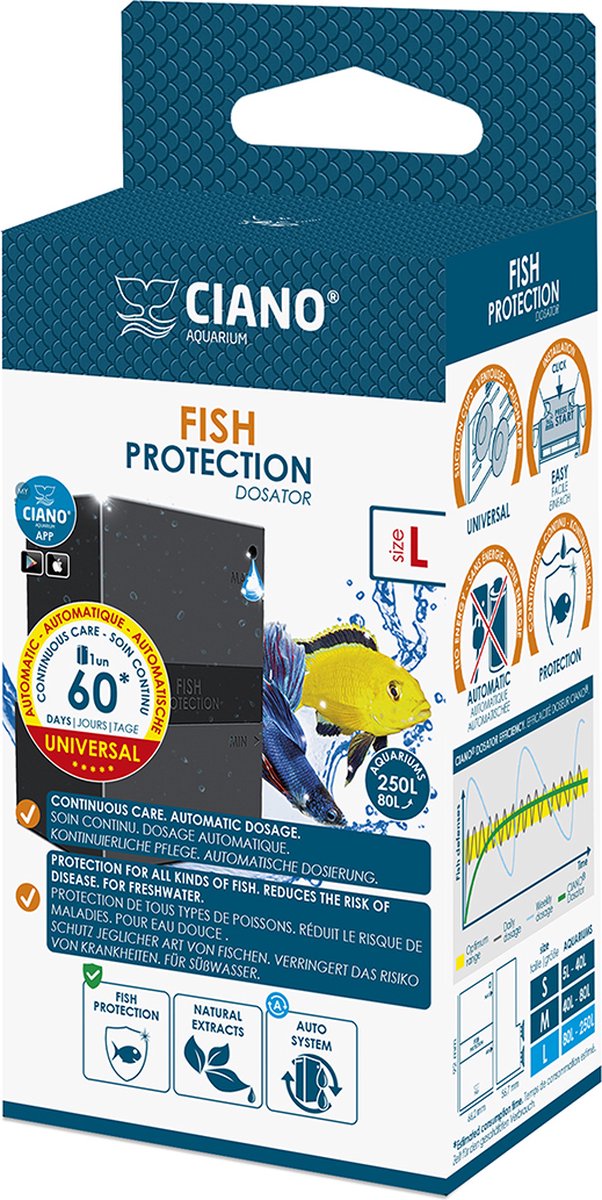 Ciano - Aquarium-Staubsauger - Fische - Fischschutzdosierer XL - 7x5,5x15cm - 1Stk