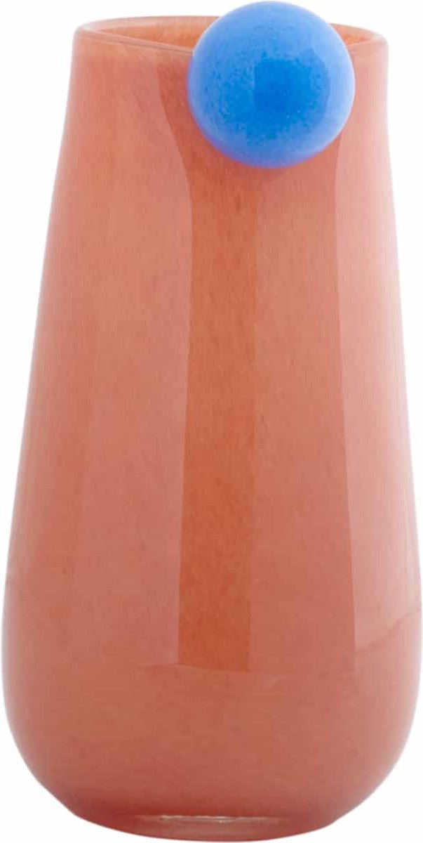 Present Time Vase Bolita Medium – Orange – ø15 cm – Glas – skandinavisch – Blumenvase – Heimdekoration – dekorative Vase für Wohnzimmer oder Schlafzimmer