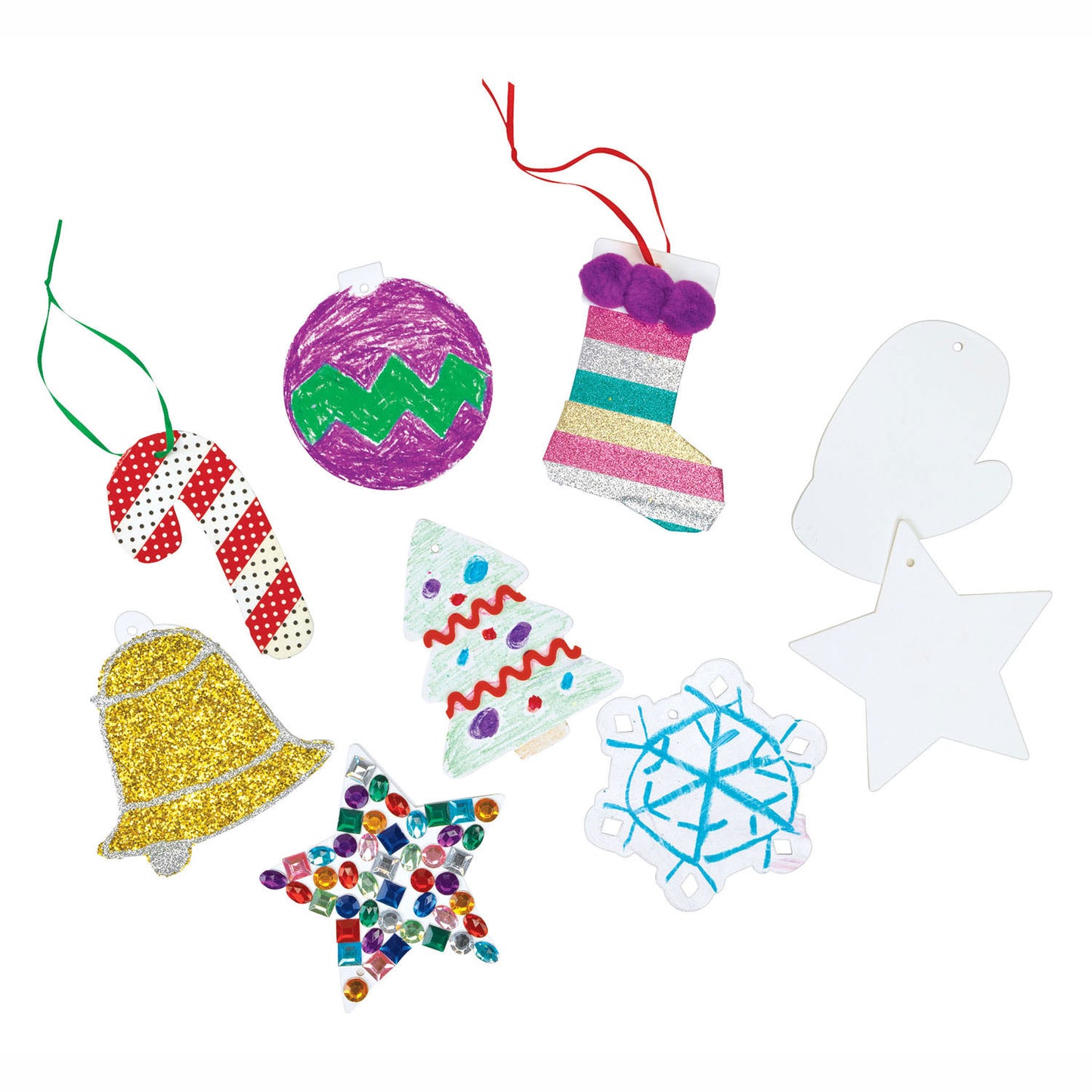 Färbung - Karton Weihnachtsbügel, Set von 48