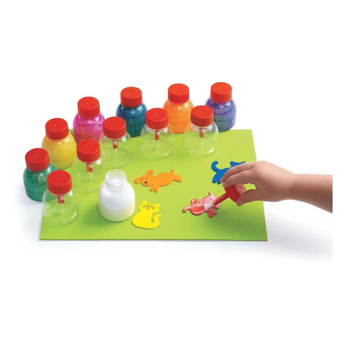 Colorationen - wiederverwendbare Leimtöpfe mit Pinsel, 12 Stk.