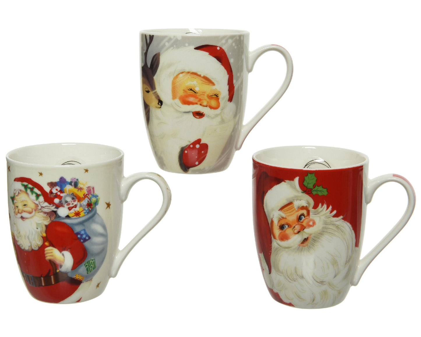 Decoris Porzellantasse mit Weihnachtsmann, 340 ml