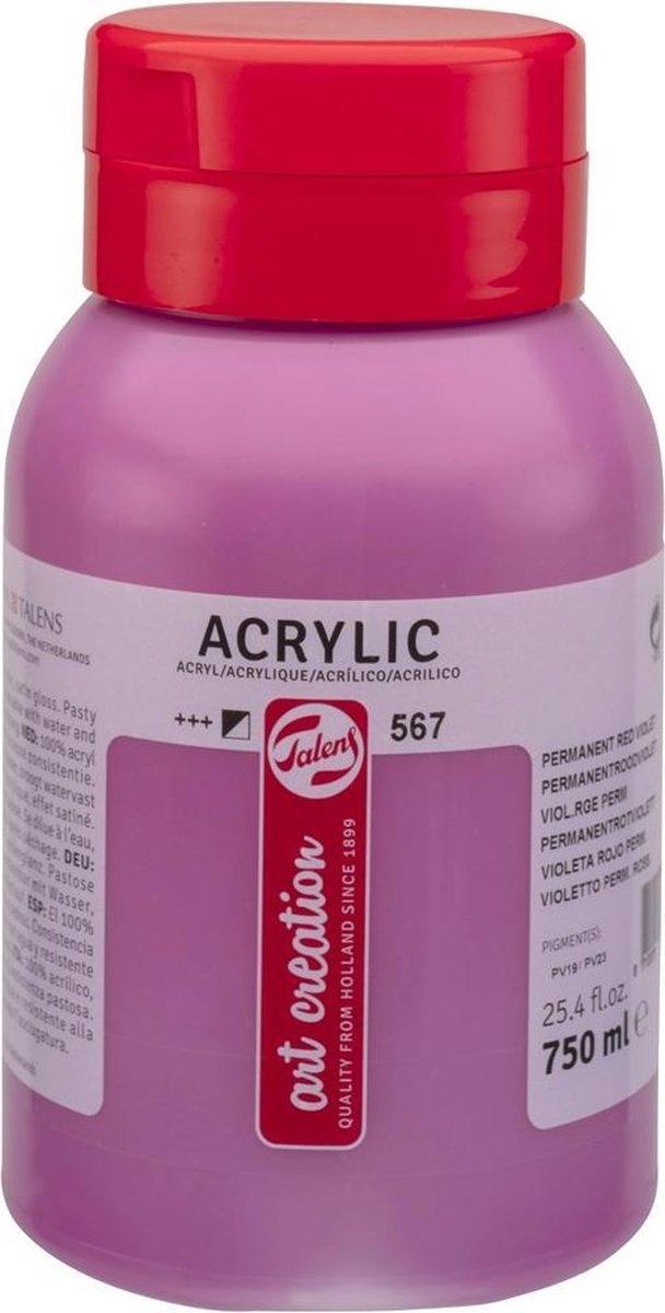 Talens Art Creation Acrylfarbentopf 750 ml Permanent Rot-Violett 567