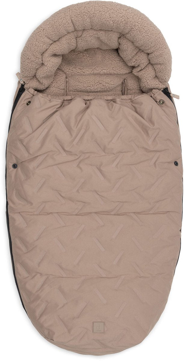Jollein Fußsack für Buggy-Kinderwagen – geprägt – Polyester – 42 x 82 cm – Milchkaffee