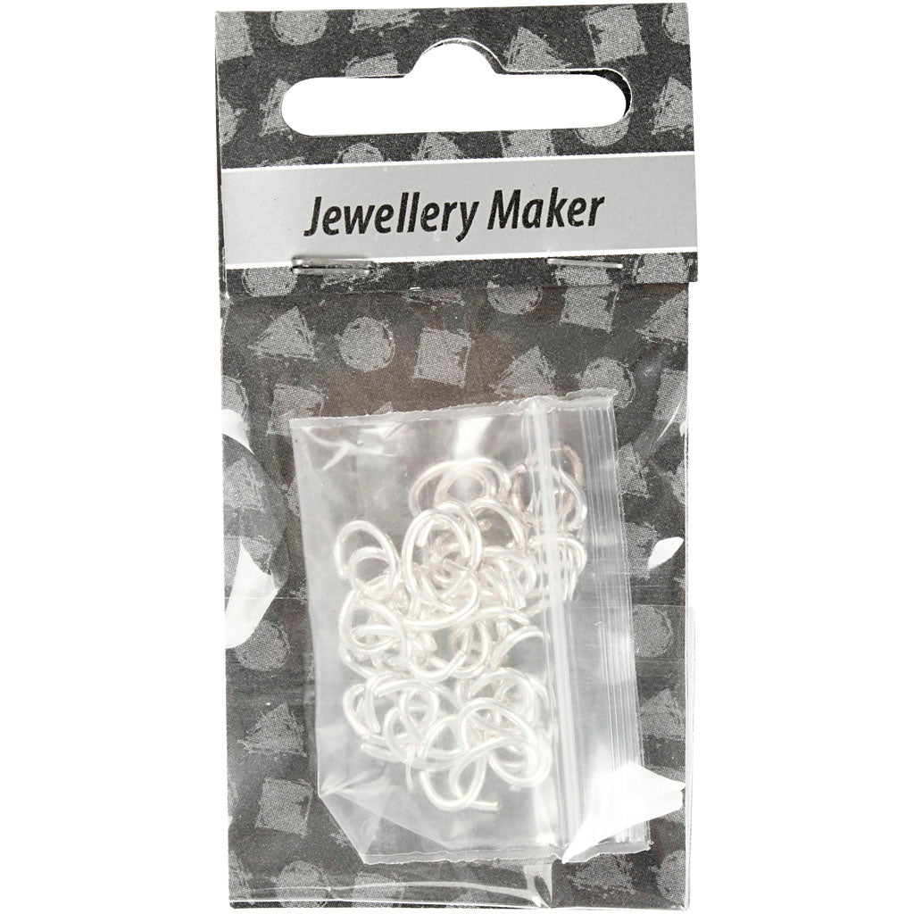 Creativ Firmenring, oval, Stärke 1 mm, versilbert, 40 Stück 1 Box