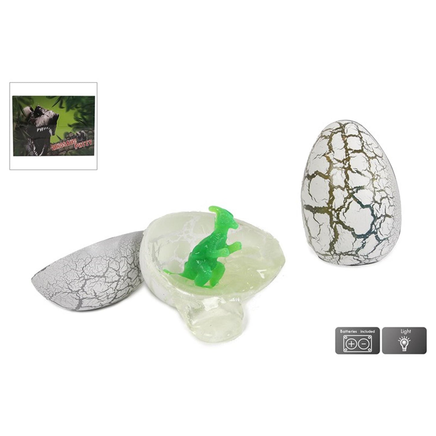 Dinoworld Kneteei mit Dinosaurier und Licht 9cm
