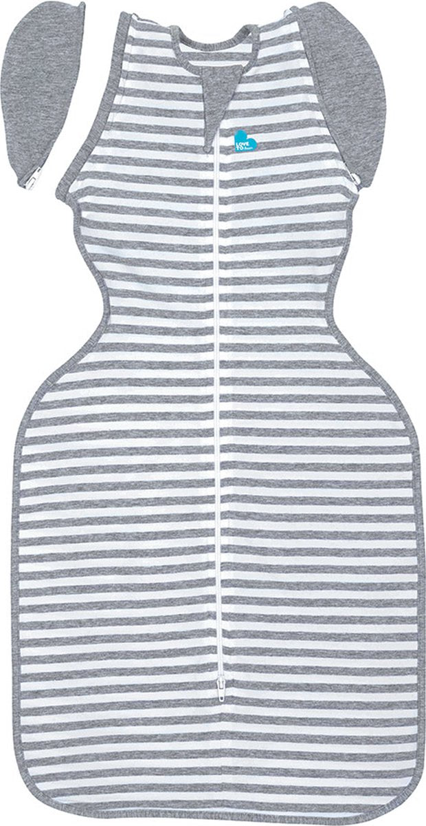 Love to dream™ Babyschlafsack swaddle up™ – Reduziertes Pucken – Baby 3–6 Monate – 6–8,5 kg – ganzjährig – Grau