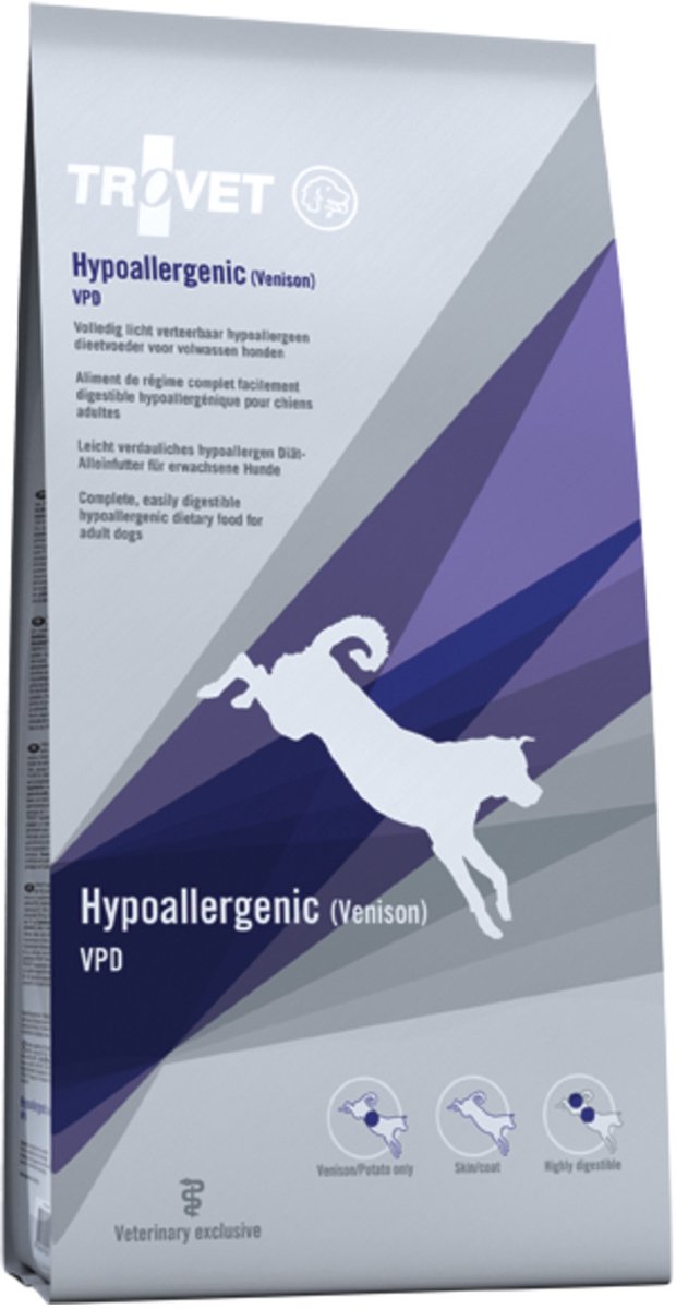 0 0 trovet vpd hypoallergener Hund – Diät-Hundefutter – Hirsch 3 kg