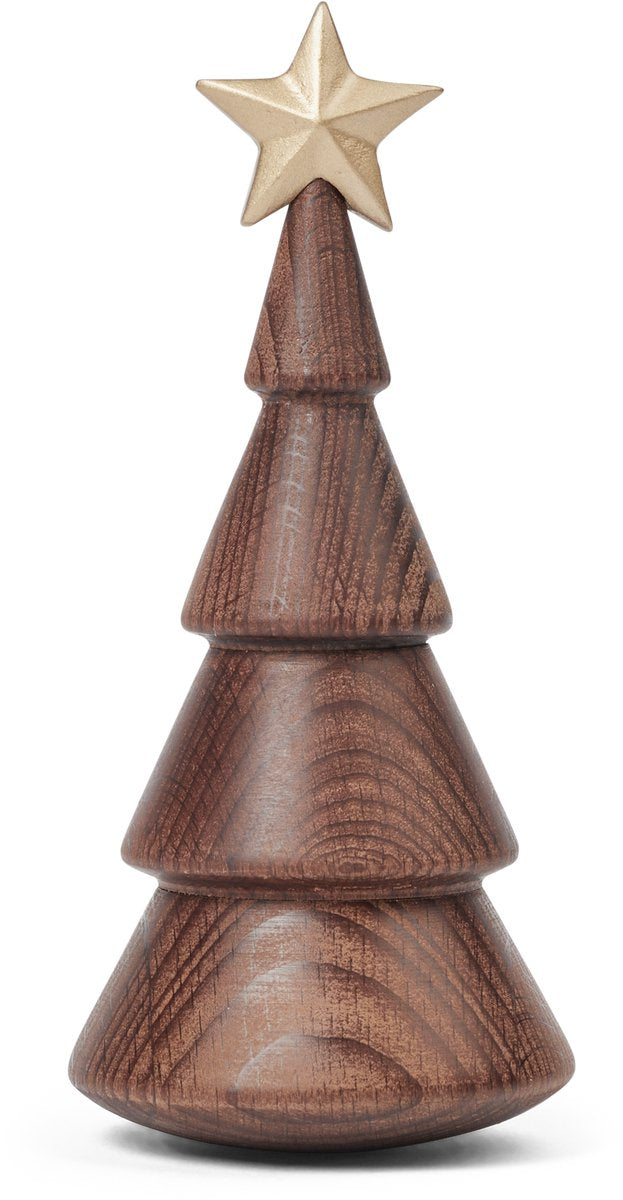 Spring Copenhagen Holzfigur Becher der Weihnachtsbaum Goldstern 83g H13,8xB6,0XL6,0cm (hergestellt in Vietnam) Spielzeugfigur für Kinder und Erwachsene