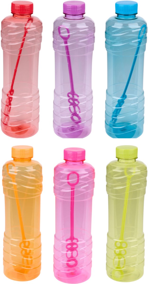 Eddy Toys Seifenblasenbläser – Nachfüllflasche 1 Liter – Seifenblasenflüssigkeit mit Seifenblasenstab – Seifenblasen-Nachfüller für Kinder – verschiedene Farben – sortiert – 1 zufällige Farbe
