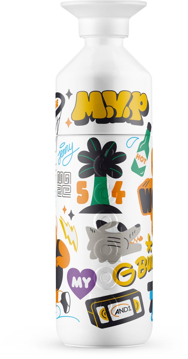 Dopper Thermos isolierte Trinkflasche – Basketball Edition x Worthy de Jong – 580 ml
