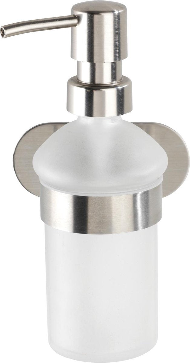 Wenko turbo-loc® Seifenspender Orea Edelstahl matt 200ml – Seifenpumpe – Montage ohne Bohren – selbstklebend – 10 Jahre Garantie