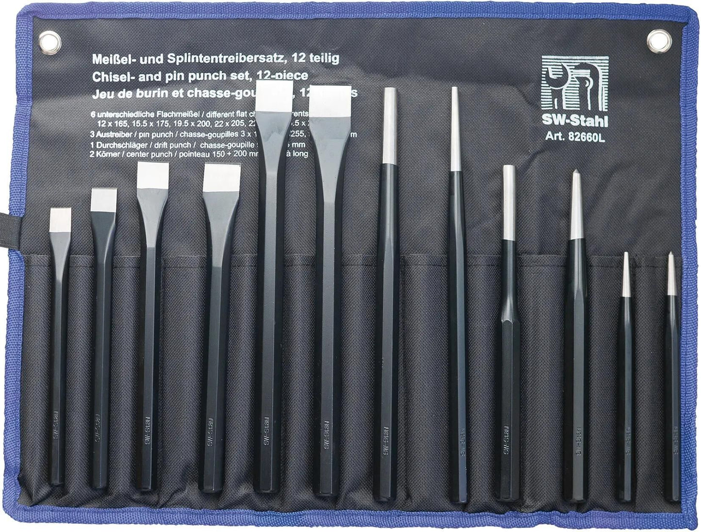 SW Stahl Meißel Pin Punch Set 12tlg.