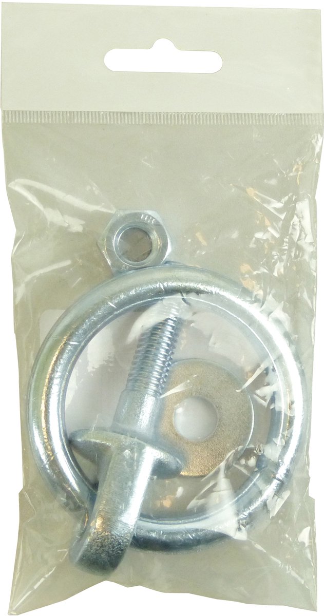 Carpoint Zurröse mit Klappring M10 x 35 mm – inklusive Mutter und Unterlegscheibe – Befestigungspunkt für Anhänger und Anhänger – starker Ring für Spanngurte