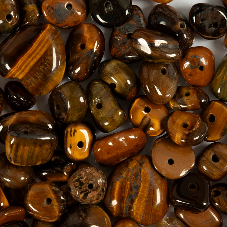 Creativ Company Kristallperlen, Tigerauge, D 7-12 mm, Lochgröße 1 mm, ca. 63 Stück, braun, 63 Stück 1 Karton