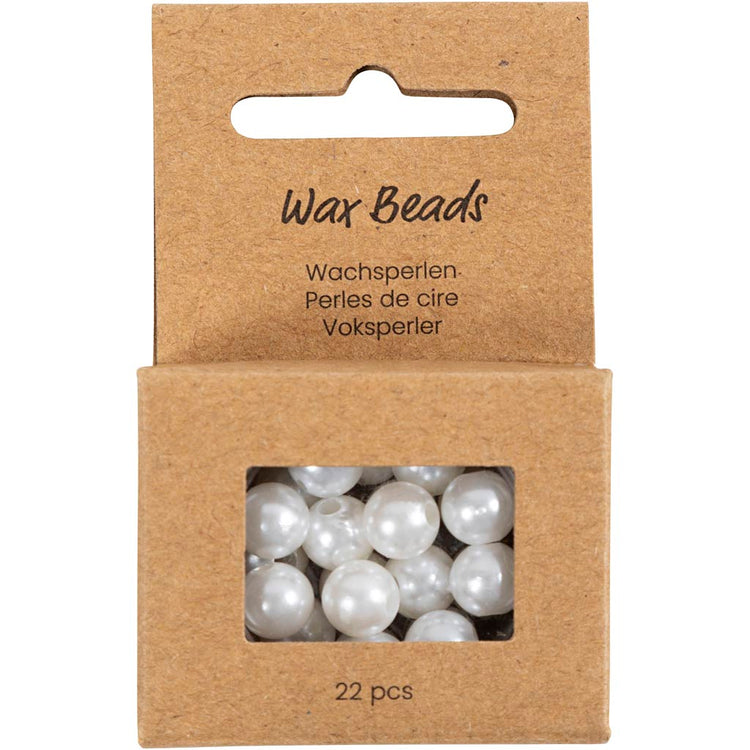 Creativ Company Wachsperlen, D 8 mm, Lochgröße 2,3 mm, Perlmutt, 22 Stück 1 Box