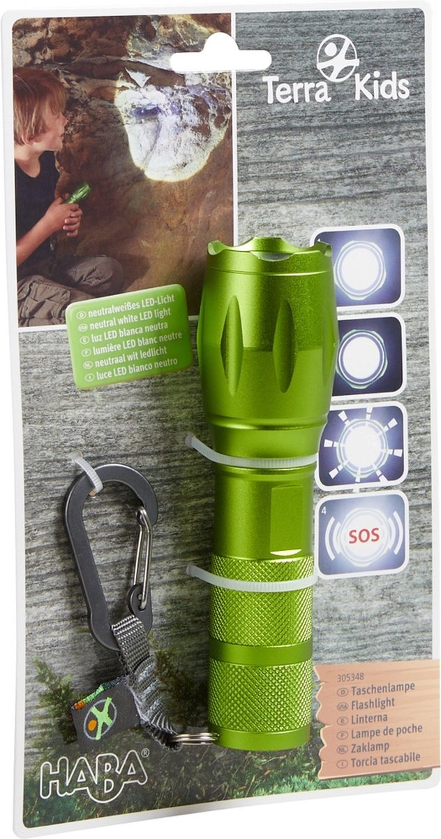 Haba Taschenlampe Terra Kids LED 13 cm Junior Aluminium grün