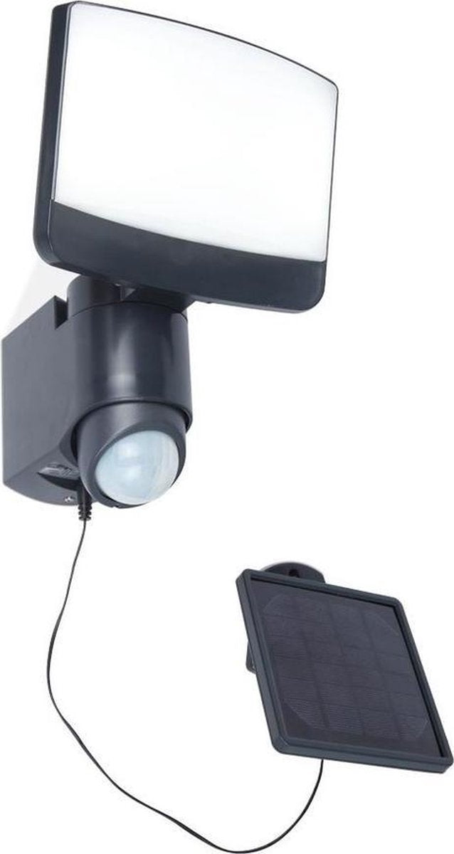 Lutec Sunshine - LED-Wandleuchte mit Sensor und Solarpanel - Dunkelgrau