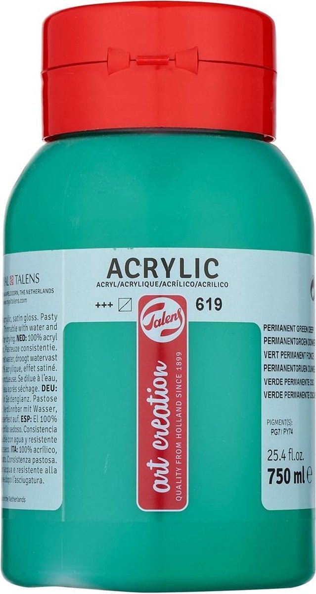 Talens Art Creation Acrylfarbentopf 750 ml Permanentgrün Dunkel 619