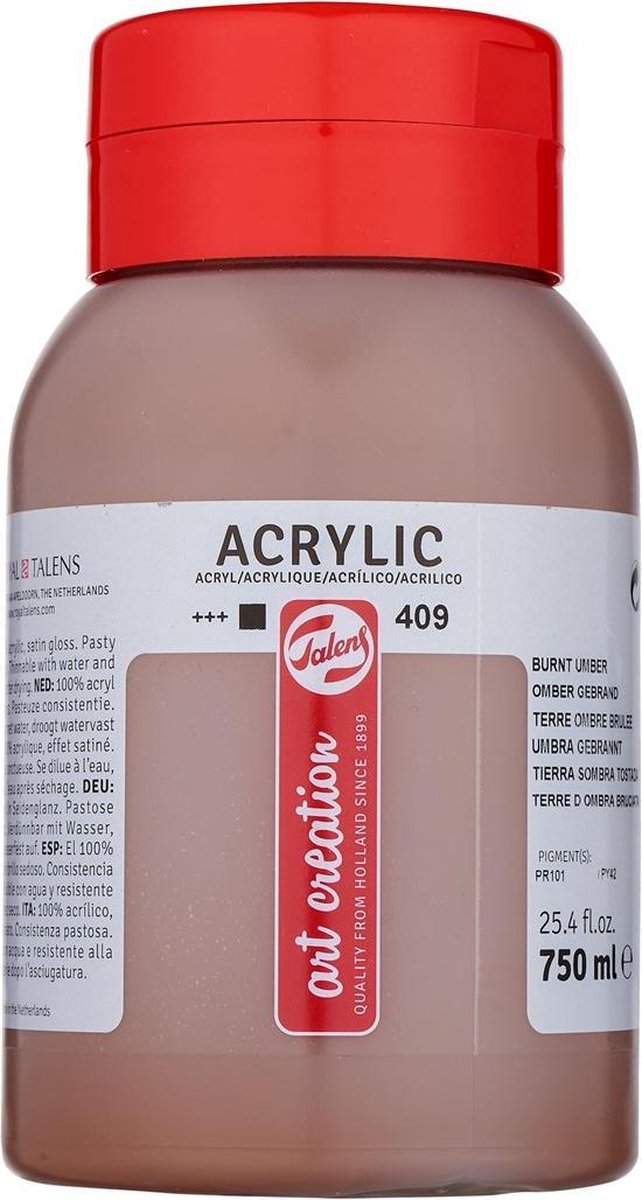 Talens Art Creation Acrylfarbtopf 750 ml gebranntes Umbra 409