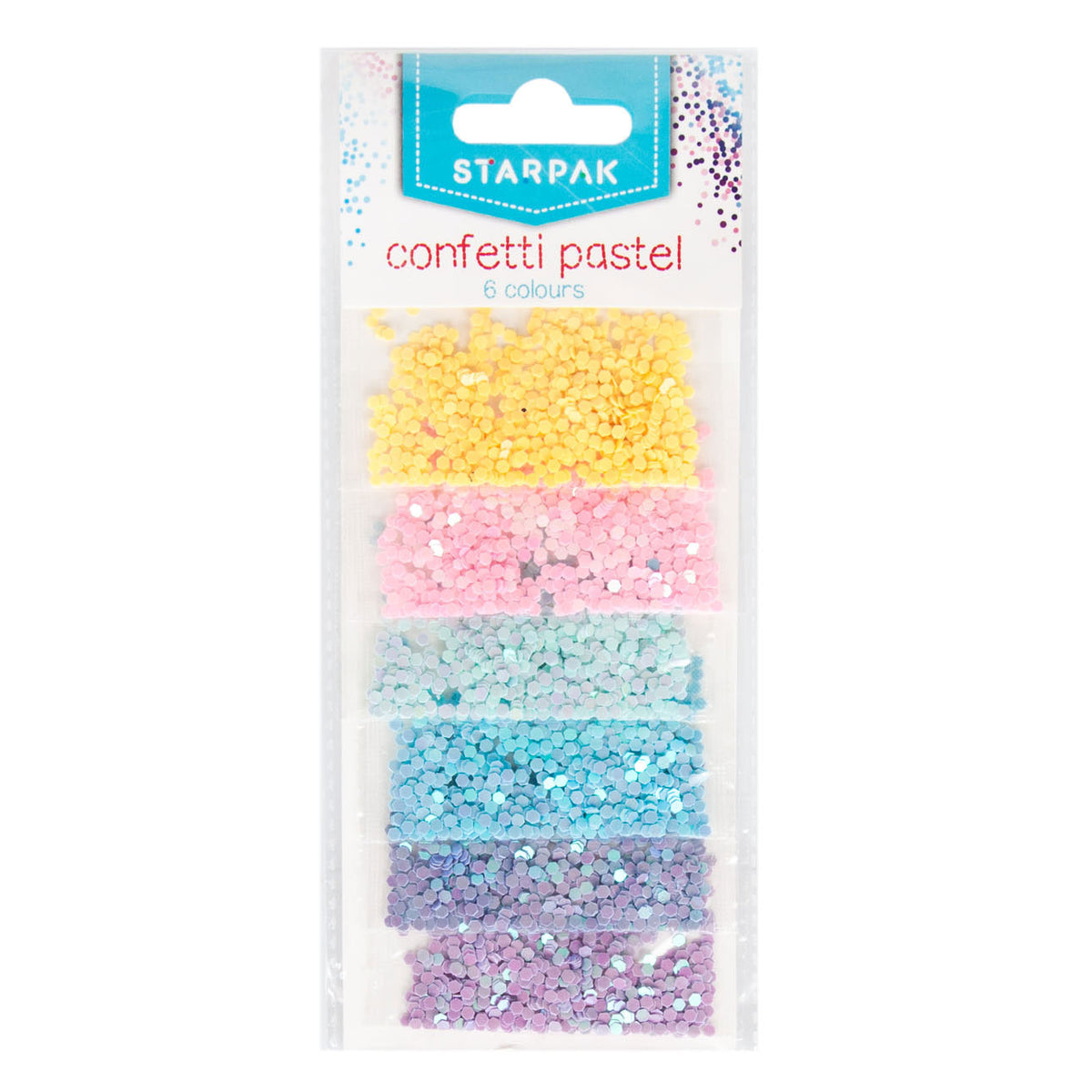 Glitzer Konfetti Pastell 2G, 6 Farben