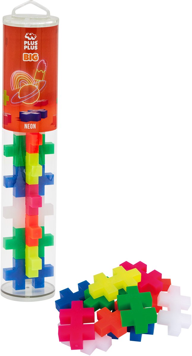 Plus Plus Tube Neon Big Plus-Plus: 15 Stück (3286)