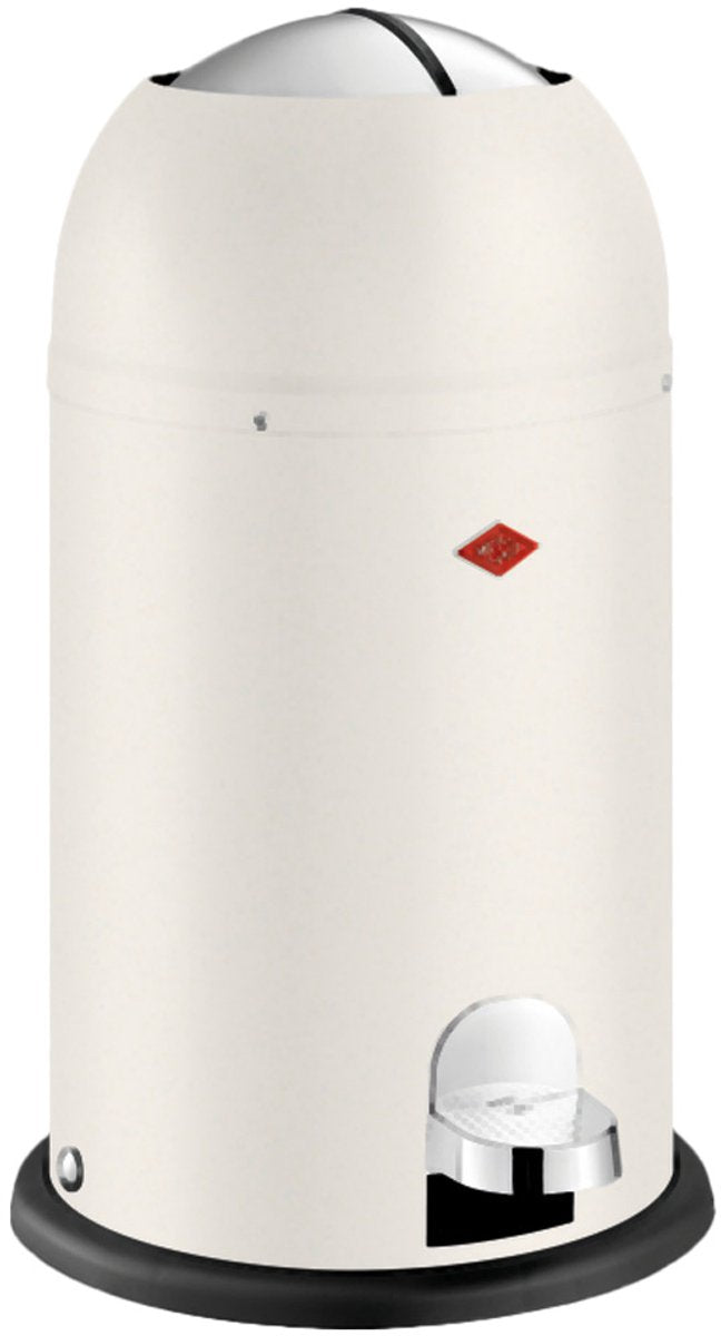Wesco Kickmaster Junior Abfallbehälter | Treteimer | 12 Liter | Metall - weiß | Abfallbehälter