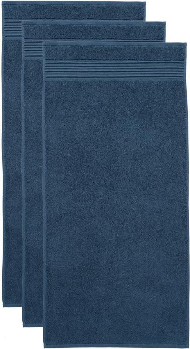 Transparentes Set mit 3 Handtüchern von Bedhousehouse – 50 x 100 cm – dunkelblau