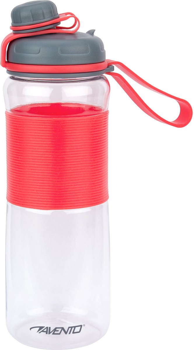 Avento Trinkflasche gedreht - 0,6 Liter - rosa grau transparent - 0,60 l