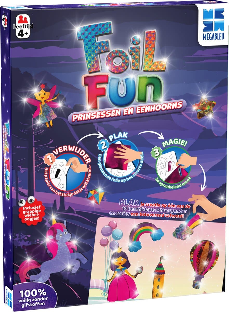 Mega Blue Mega Bleu Foil Fun Prinzessinnen und Einhorn