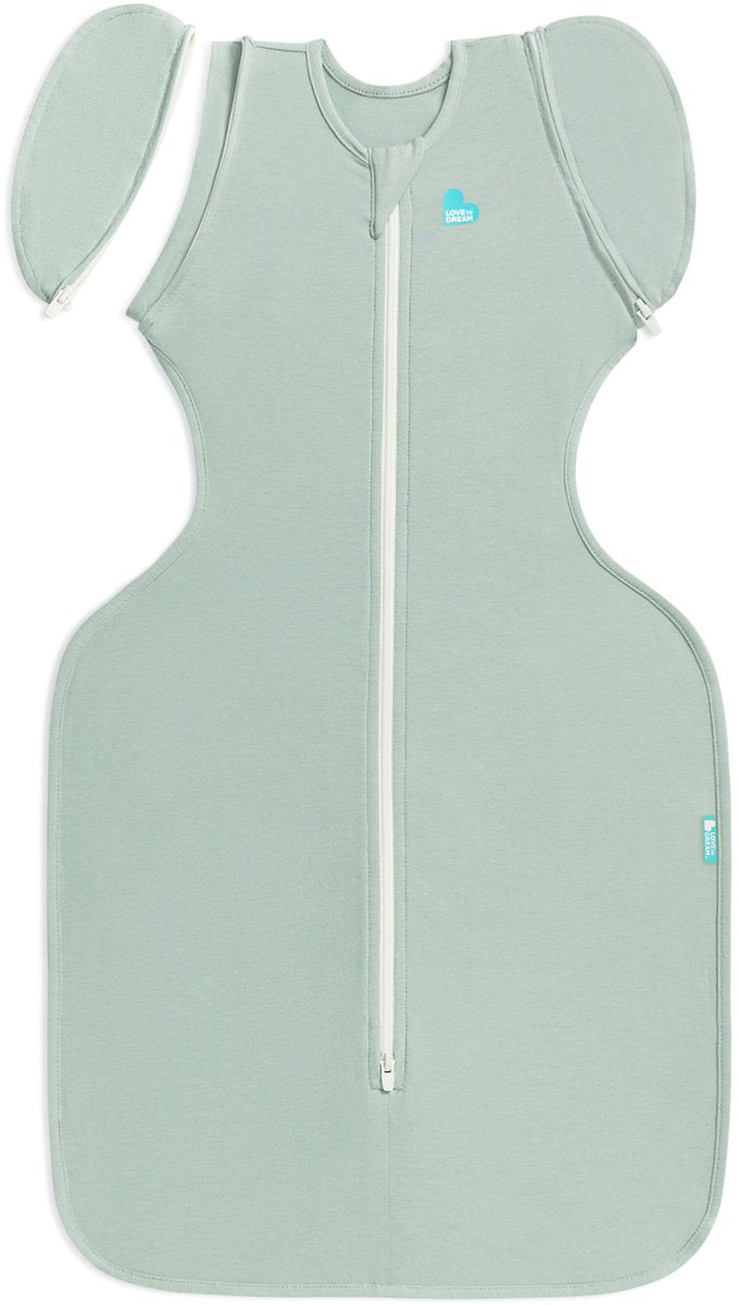Love to dream™ Babyschlafsack swaddle up™ – reduzierendes Pucken – Baby 6–9 Monate – 8,5–11 kg – Sommer – Oliv