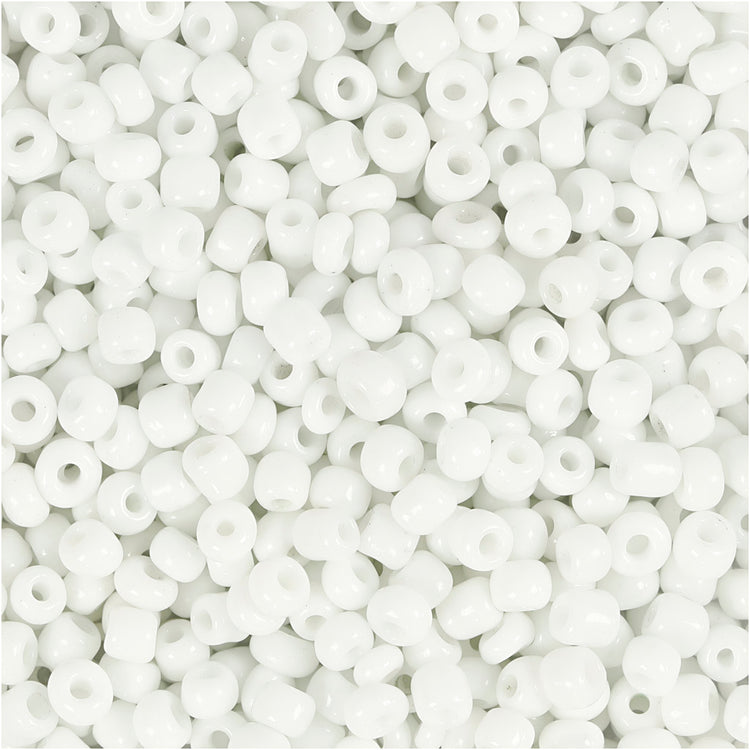 Creativ Company Rocailles, D 3 mm, Größe 8 0, Lochgröße 0,6-1,0 mm, weiß, 25 g 1 Box