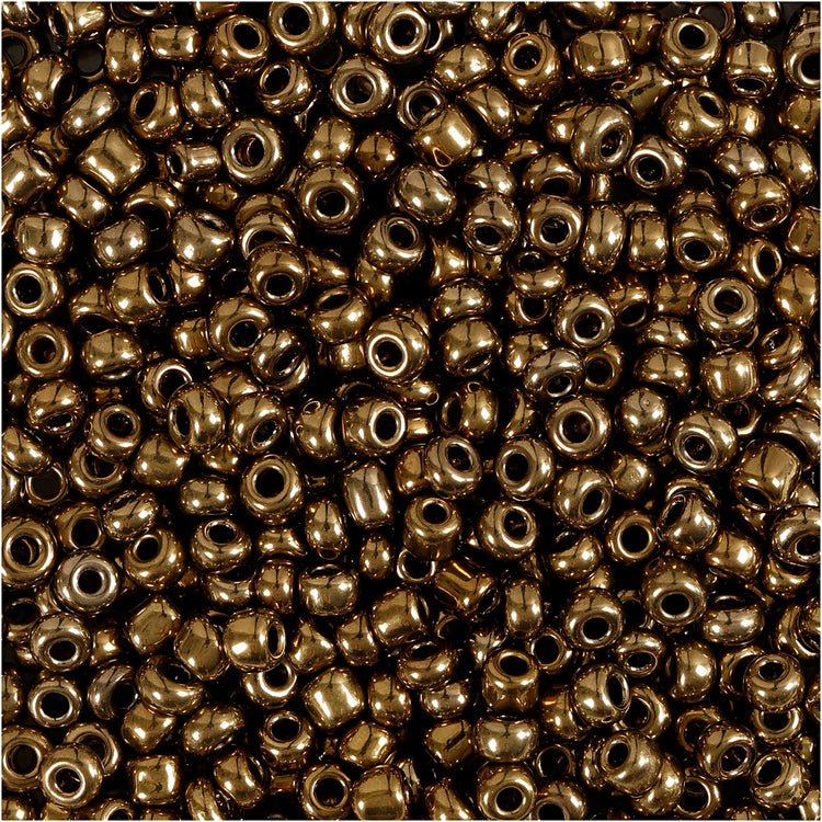 Creativ Company Rocailles, D 3 mm, Größe 8 0, Lochgröße 0,6-1,0 mm, Bronze, 25 g 1 Box