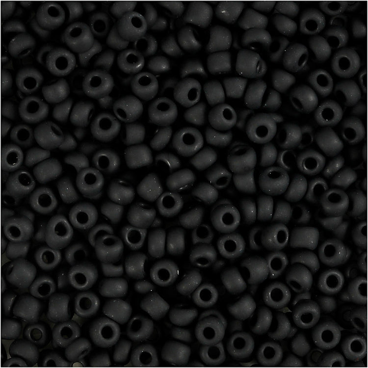 Creativ Company Rocailles, D 3 mm, Größe 8 0, Lochgröße 0,6-1,0 mm, mattschwarz, 25 g 1 Box