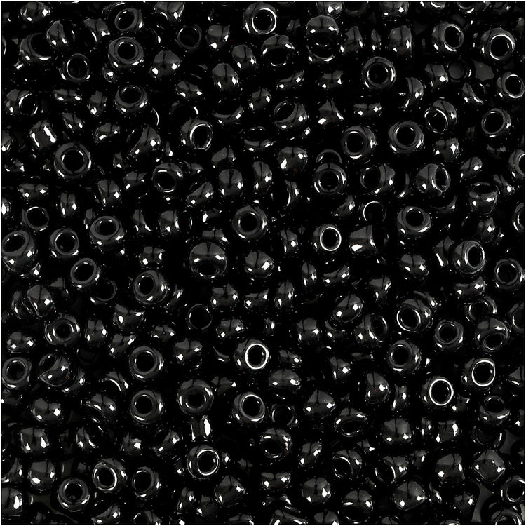 Creativ Company Rocailles, D 3 mm, Größe 8 0, Lochgröße 0,6-1,0 mm, schwarz, 500 g 1 Box