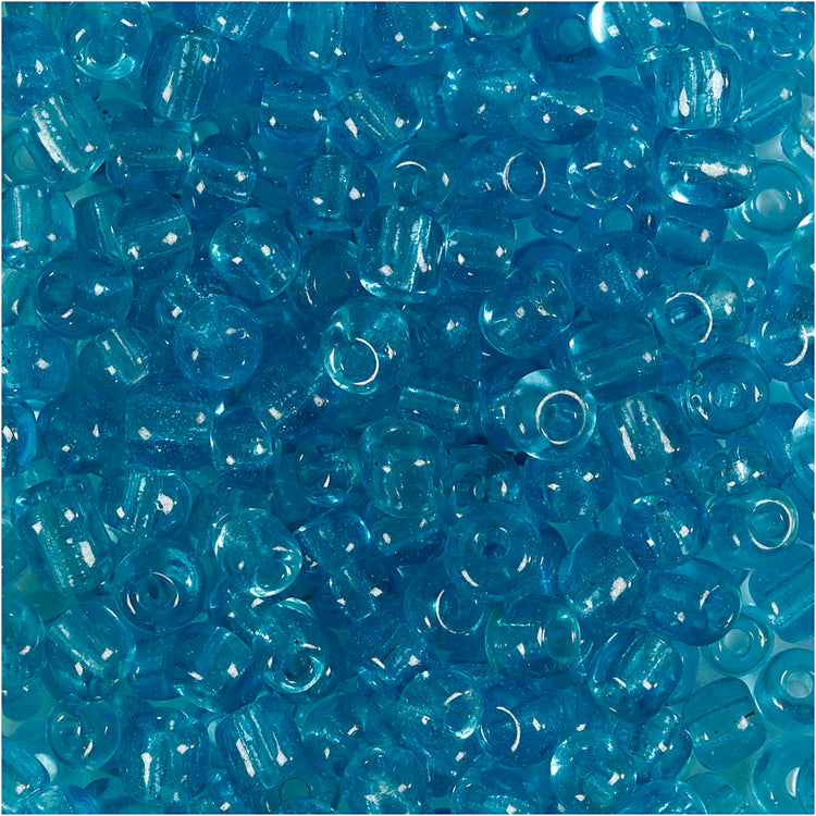 Creativ Company Rocailles, D 4 mm, Größe 6 0, Lochgröße 0,9-1,2 mm, klares Türkis, 25 g 1 Box