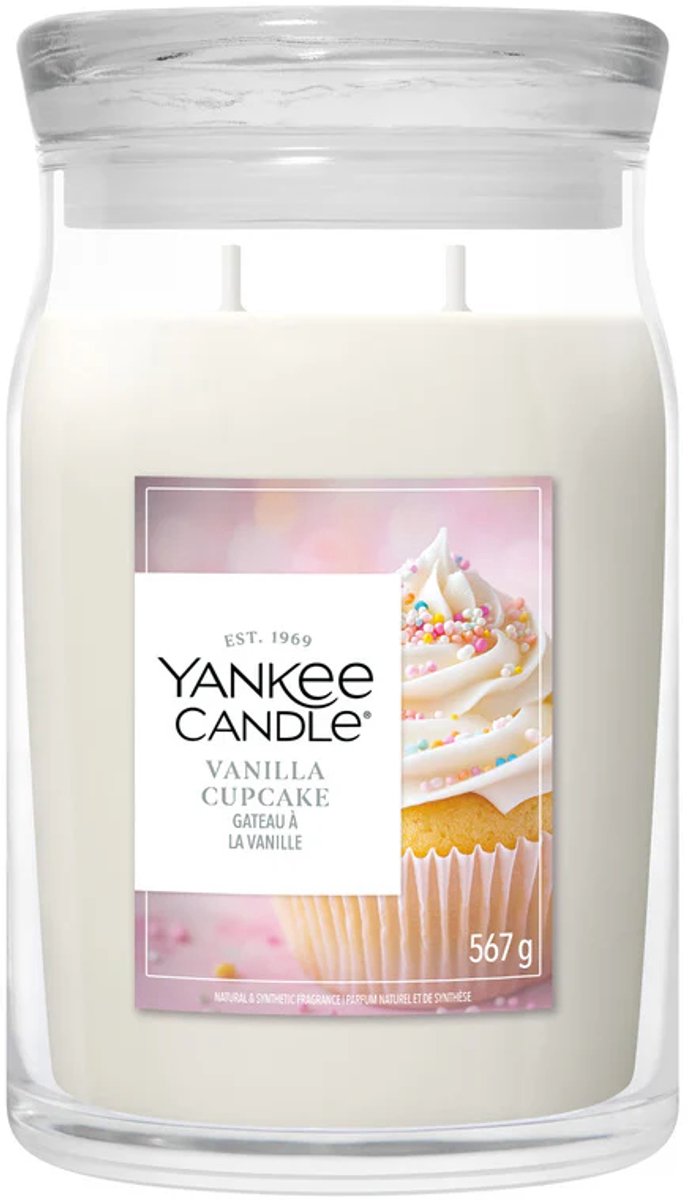 Yankee Candle – Vanille-Cupcake-Duftkerze im großen Glas – 90 Brennstunden – zwei Dochte