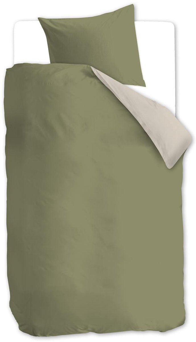 Vtwonen – Duo-Bettbezug – Einzelbett – 140 x 200 220 cm – olivgrün