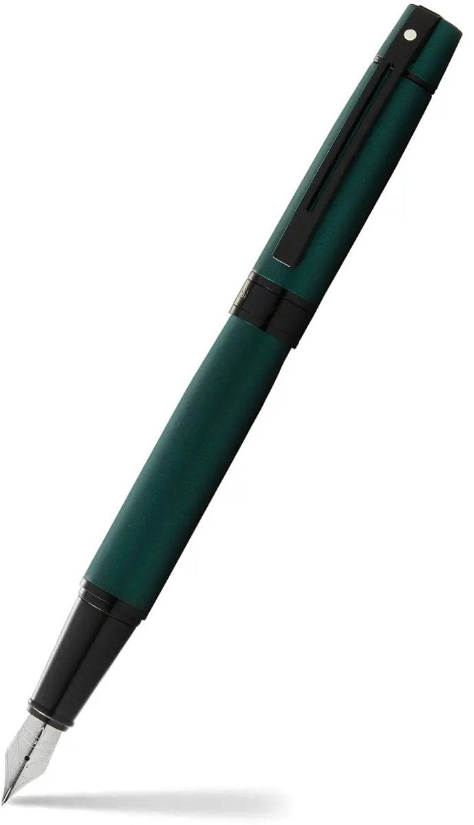 Sheaffer Füllfederhalter – 300 – Mattgrün mit Schwarz – Feder M – inklusive Konverter zum Befüllen – SF-E0934653
