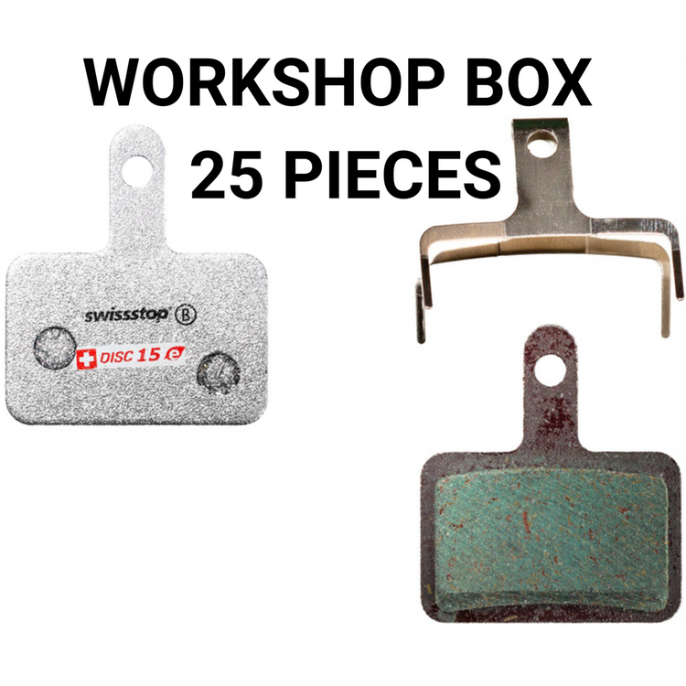 Swissstop - Bremsbelagsatz Disc 15 E - Shimano, TRP, Tektro, Quad Werkstattverpackung 25 Sätze