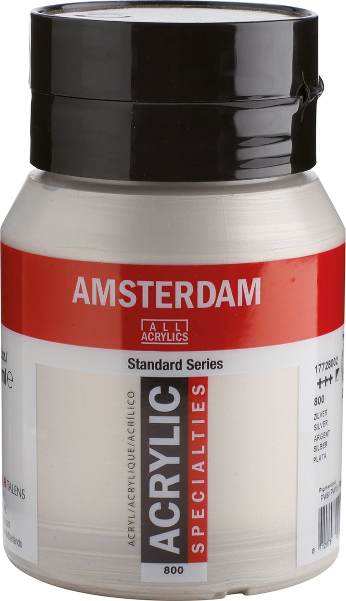 Acrylfarbentopf der Amsterdamer Standardserie 500 ml Silber 800