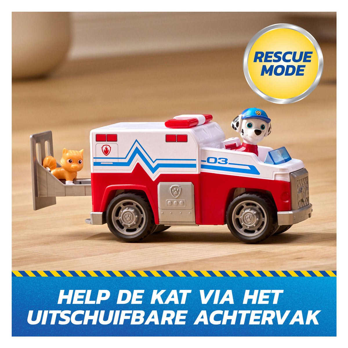 Paw Patrol – Suchrettung – Marshalls Rettungsfahrzeug mit 2-Figuren-Rückziehfunktion – Spielzeugfahrzeuge