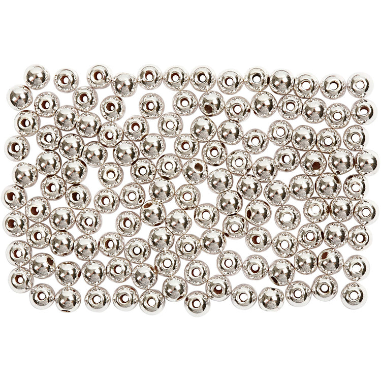 Creativ Company Wachsperlen, D 3 mm, Lochgröße 0,7 mm, Silber, 150 Stück 1 Box