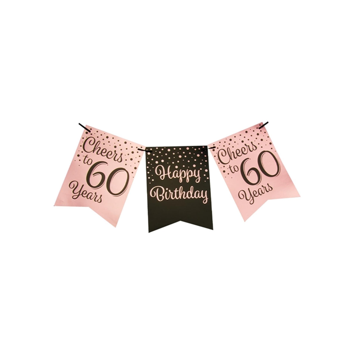 Paperdreams Fahnengirlande rosa schwarz – 60
