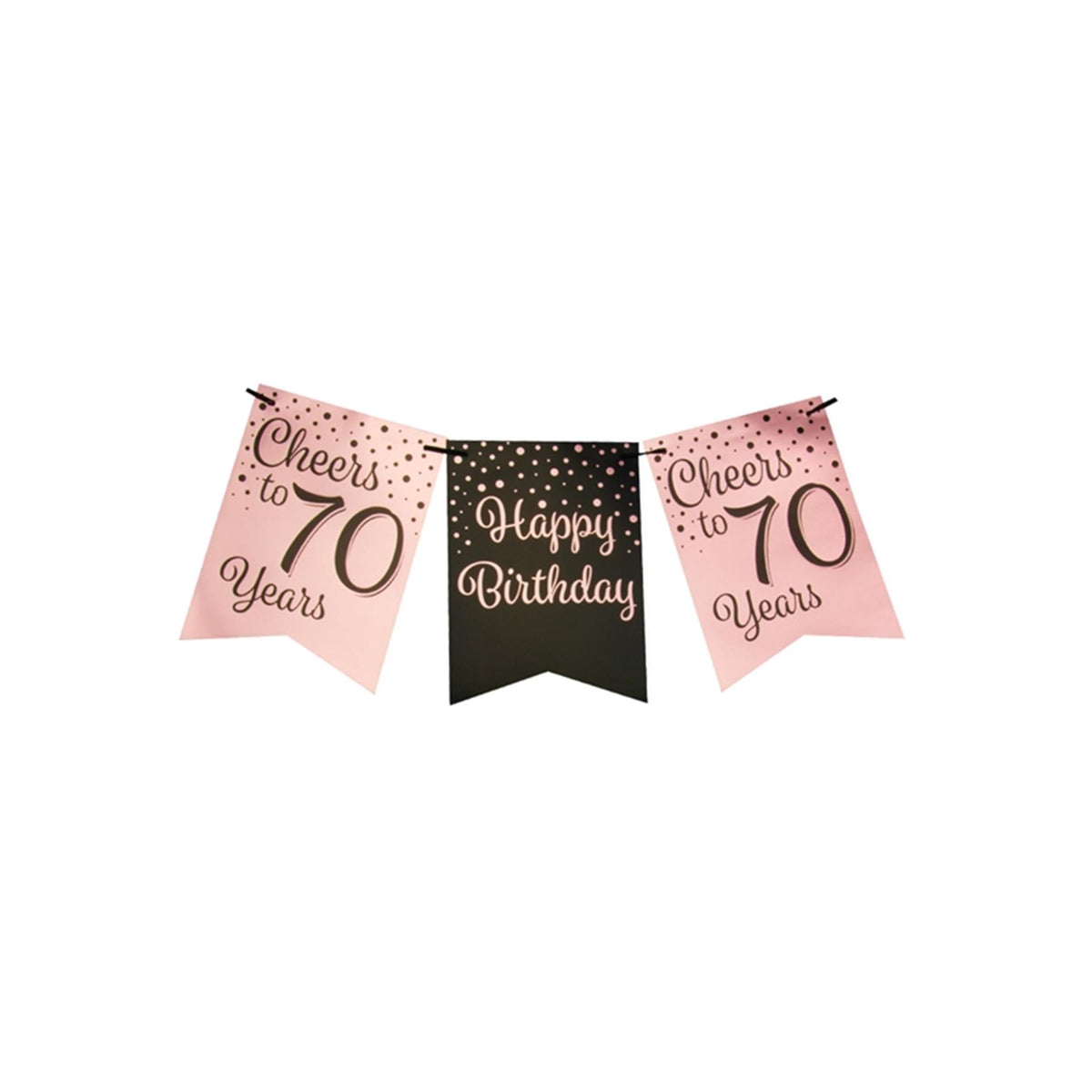 Paperdreams Fahnengirlande rosa schwarz – 70