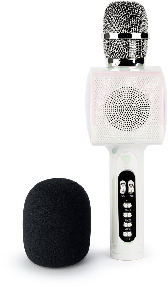 Bigben Party-Karaoke-Mikrofon für Kinder – mit LED + Bluetooth – weiß