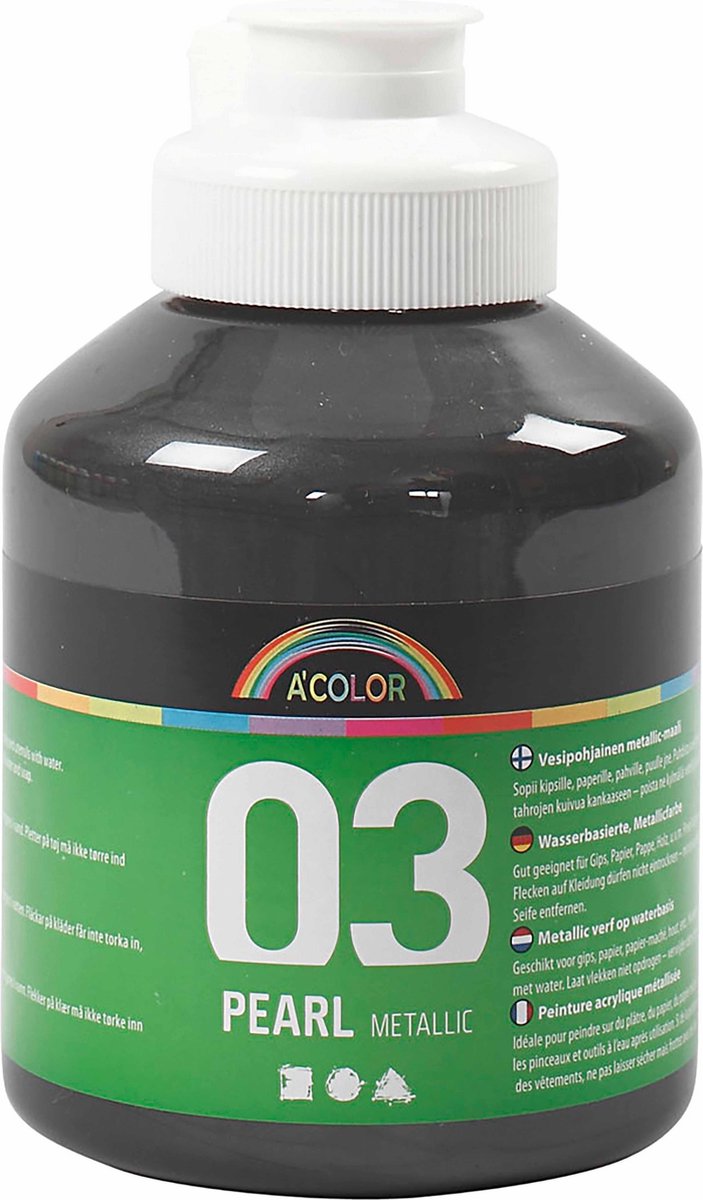 A-Color Acrylfarbe Metallic, Metallic, Schwarz, 500 ml 1 Flasche