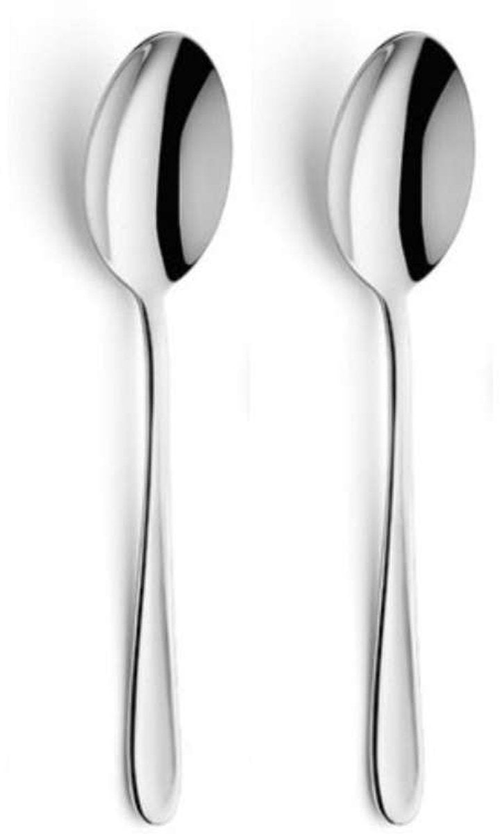 Amefa Monaco – 2-teiliges Dessertlöffel-Set – für 2 Personen – silberfarben – Edelstahl – spülmaschinenfest – 18 10 – 2 Personen