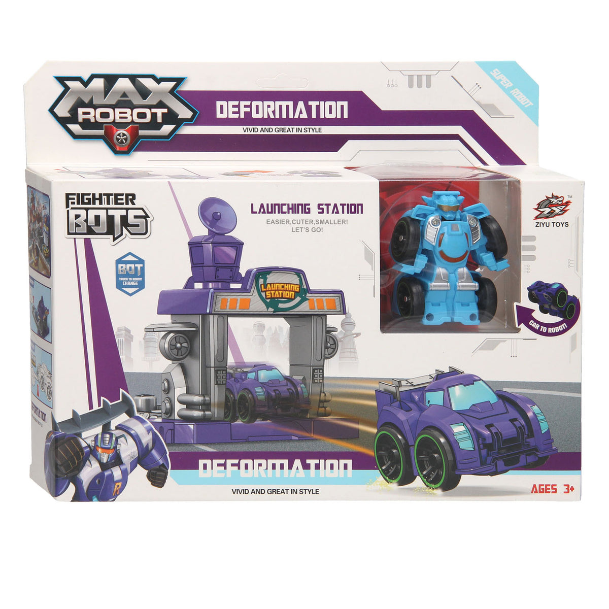 Max Roboter Transforming Set Launchbaan - lila