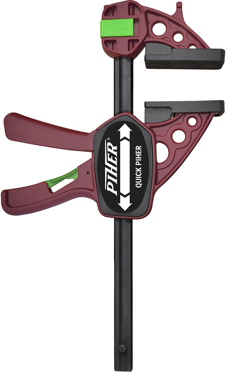 Extra schnelles Einhandzwingen-Set von Piher – leichte Zwingen für schnelles und einfaches Spannen – wendbar – Spannkraft 150 kg – 30 cm Spannbereich – 2-teilig