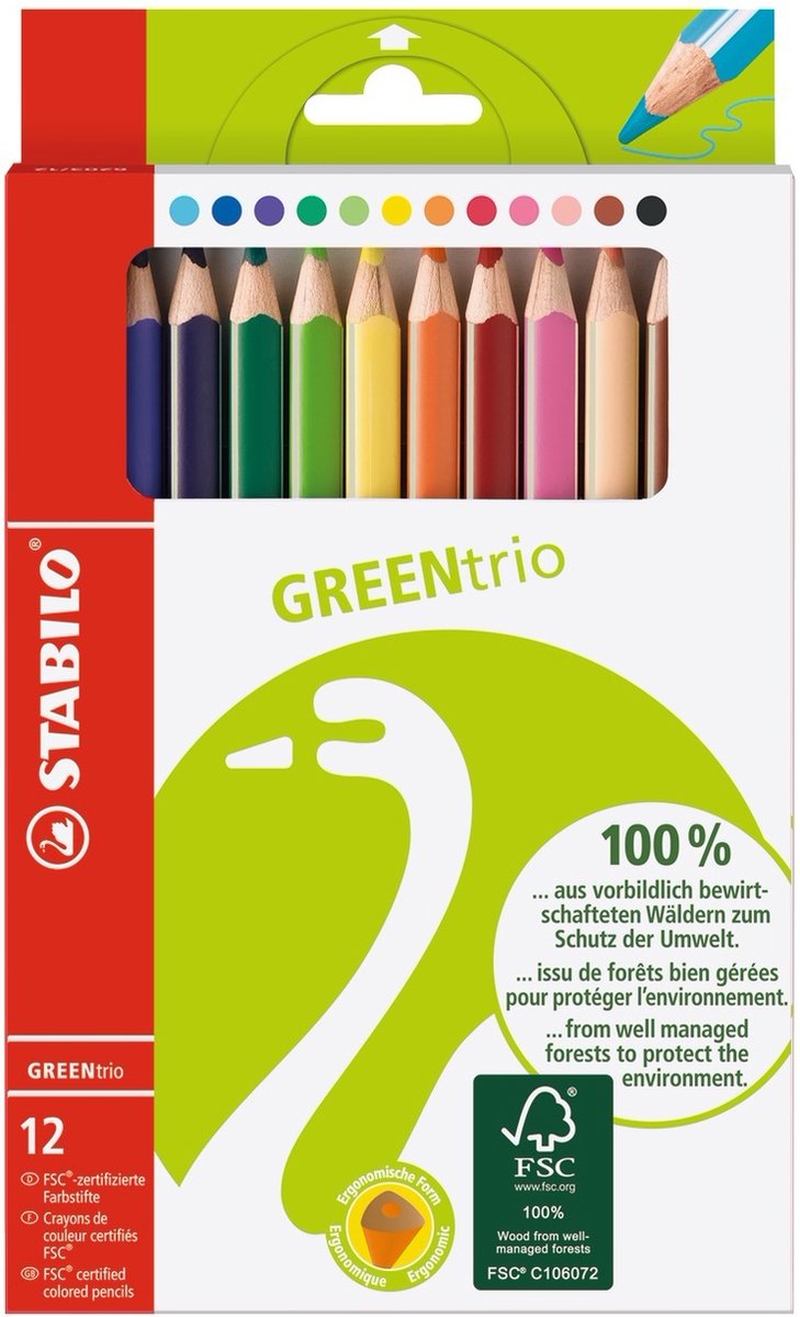 Stabilo farbige Stifte 12 Stücke FSC